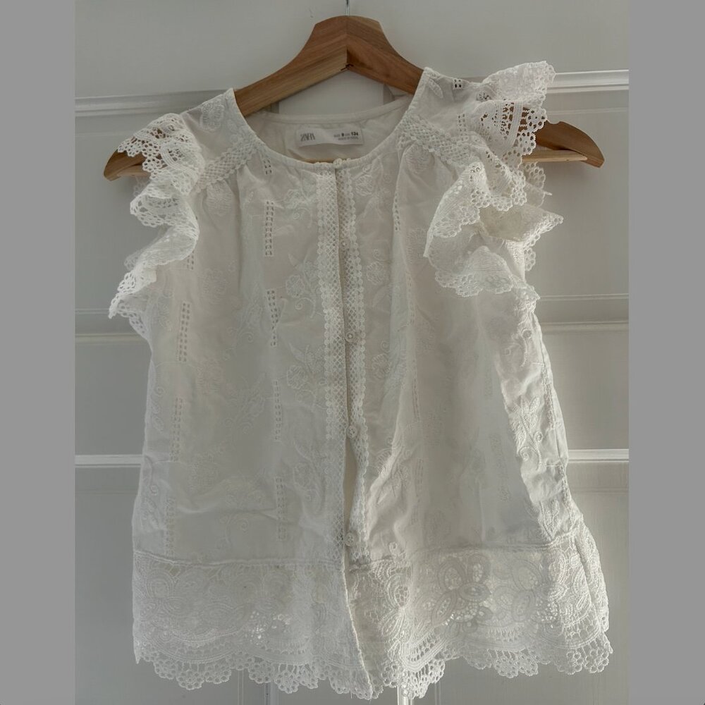 Zara White Lace Top